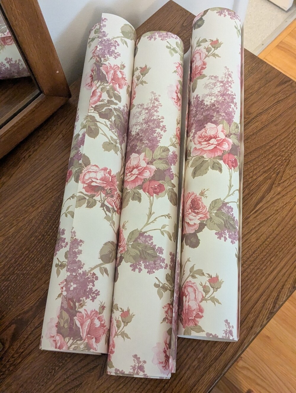 Vintage 80s Floral Roses And Lilacs Drawer Liners Gorgeous For Crafting